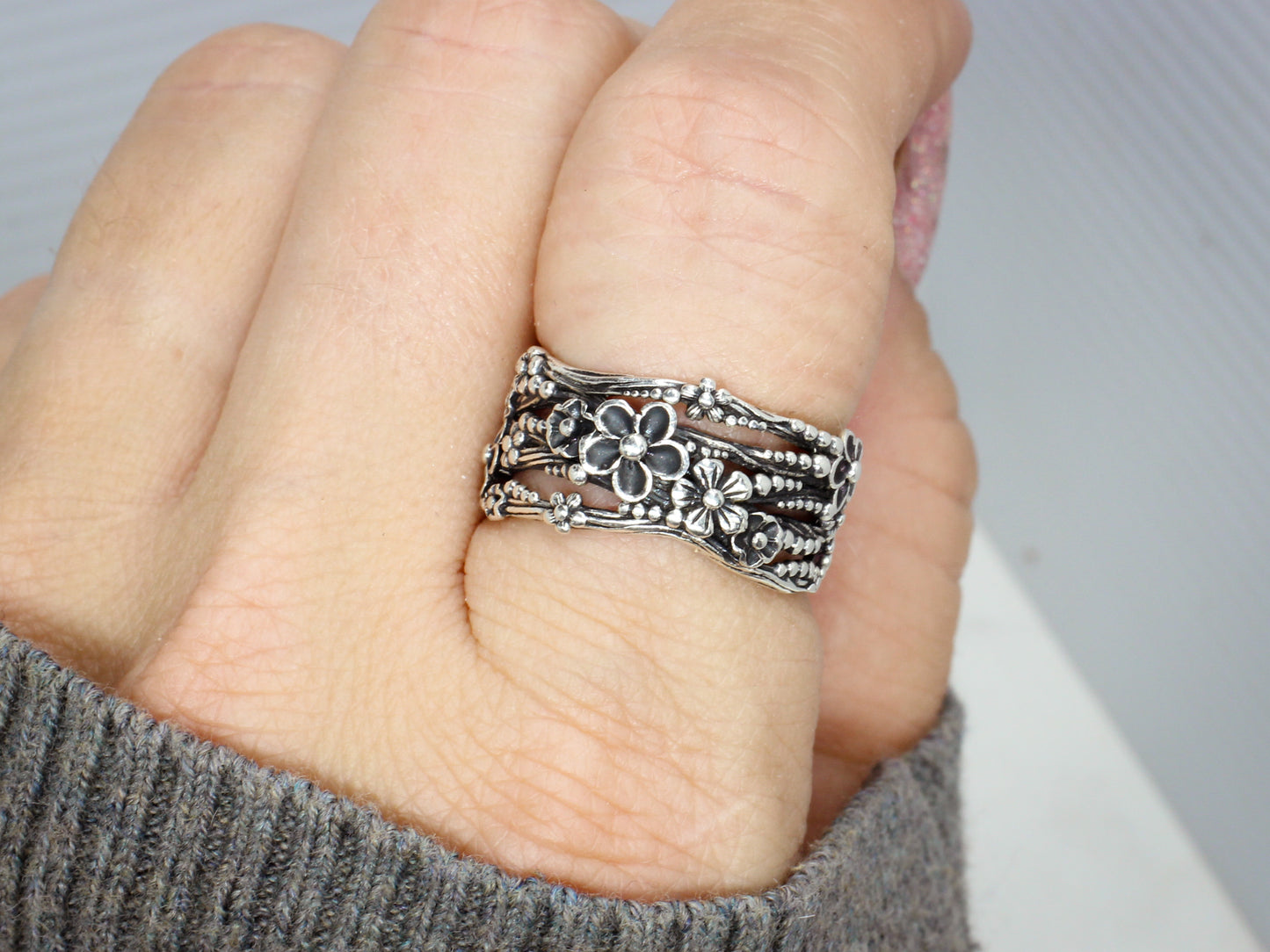 Sterling Silver Flora Ring