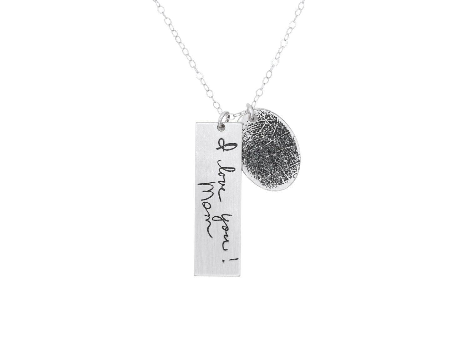 Handwriting and Fingerprint Necklace