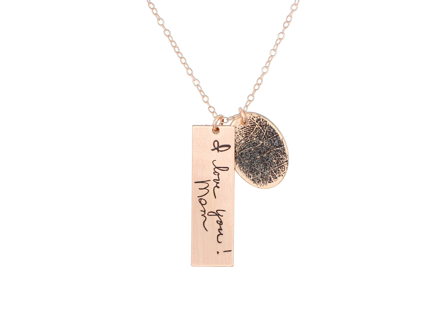 Handwriting and Fingerprint Necklace