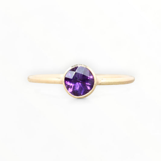 14K Gold Filled Genuine Amethyst Ring