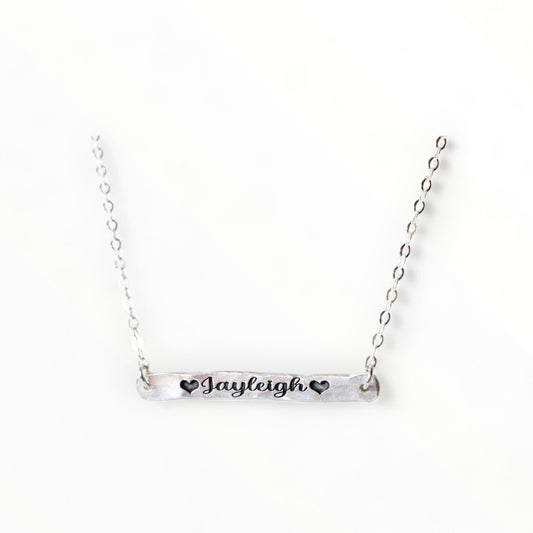 Everyday Bar Necklace in Sterling Silver, 14K Gold Filled, or 14K Rose Gold Filled // Personalized Custom Engraved Bar Necklace Gift for Her