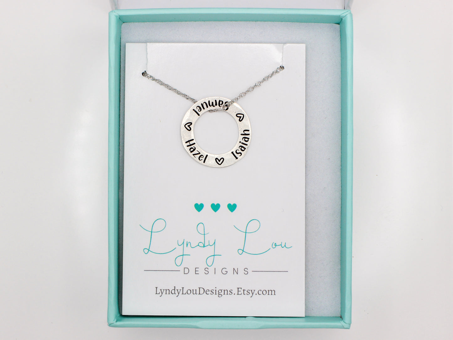 Sterling Silver Engraved Small Circle Necklace