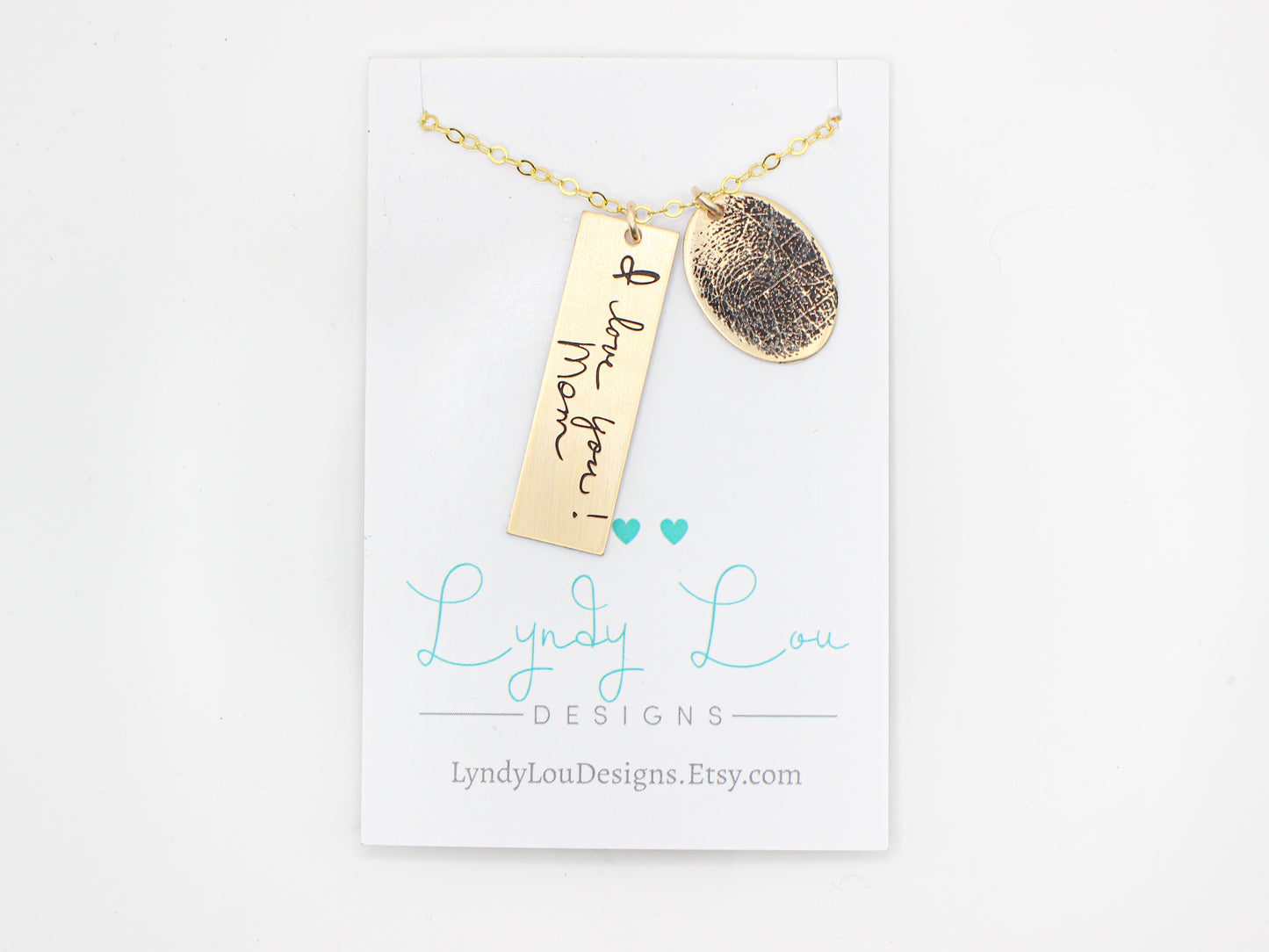 Handwriting and Fingerprint Necklace