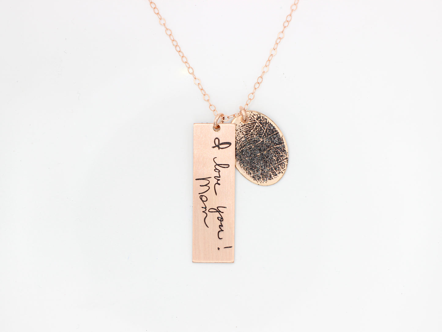 Handwriting and Fingerprint Necklace