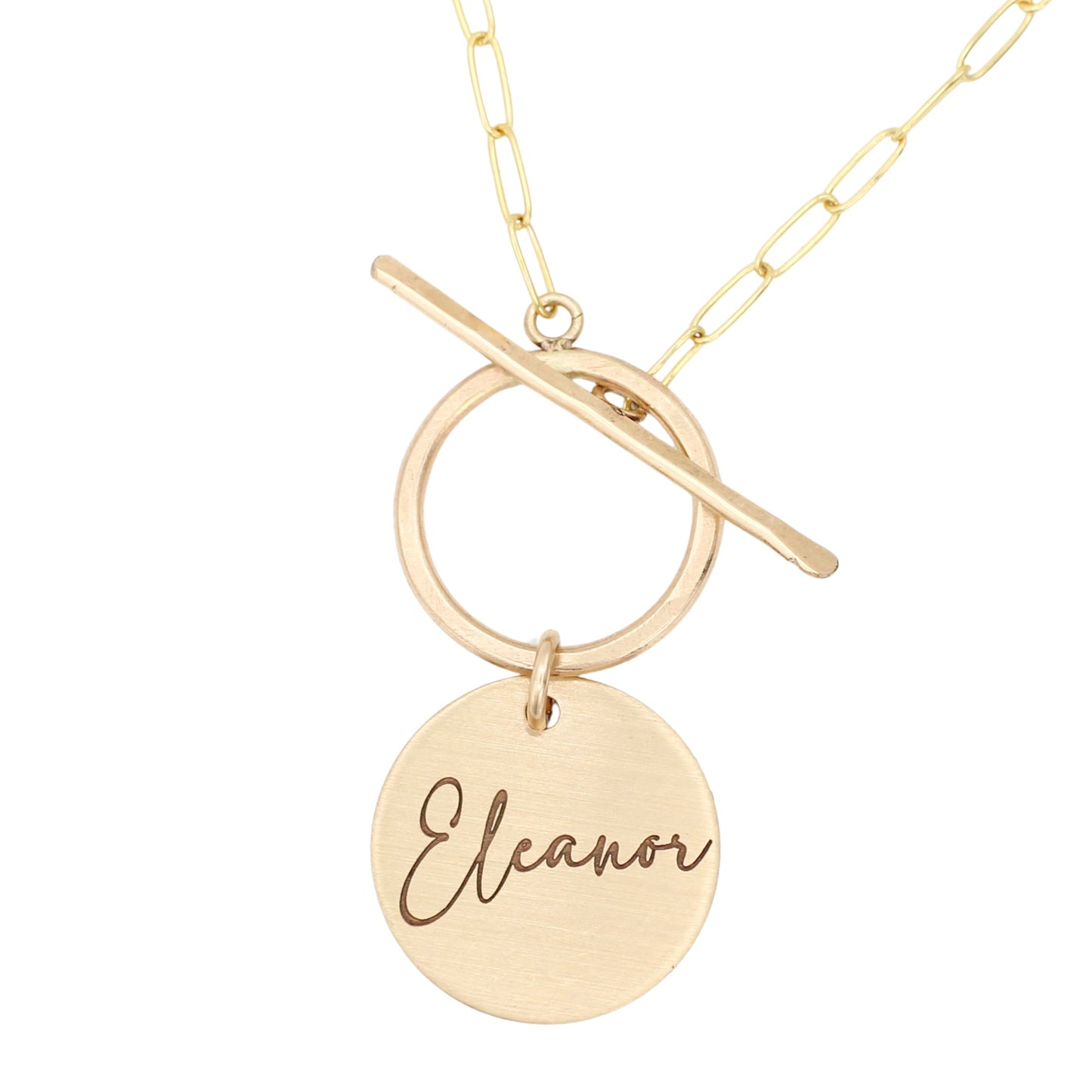Custom Engraved Toggle Charm Necklace