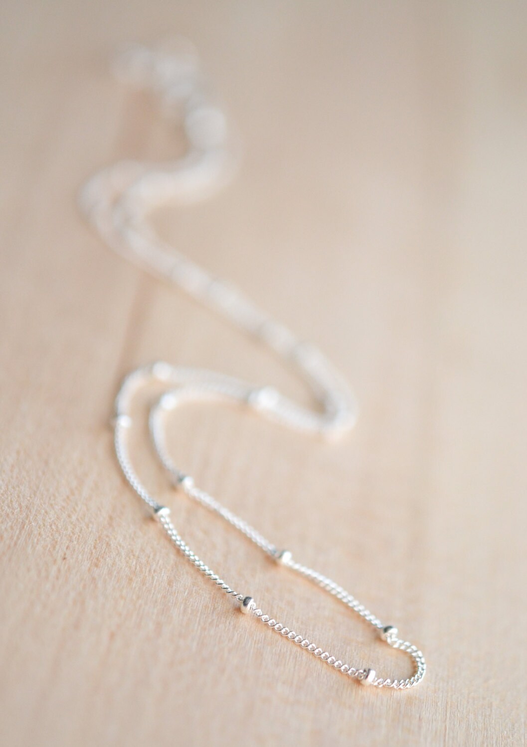 Sterling Silver Bead Chain Necklace // Plain Silver Necklace // Add your Own Charm // Plain Sterling Silver Chain // Choose Your Length