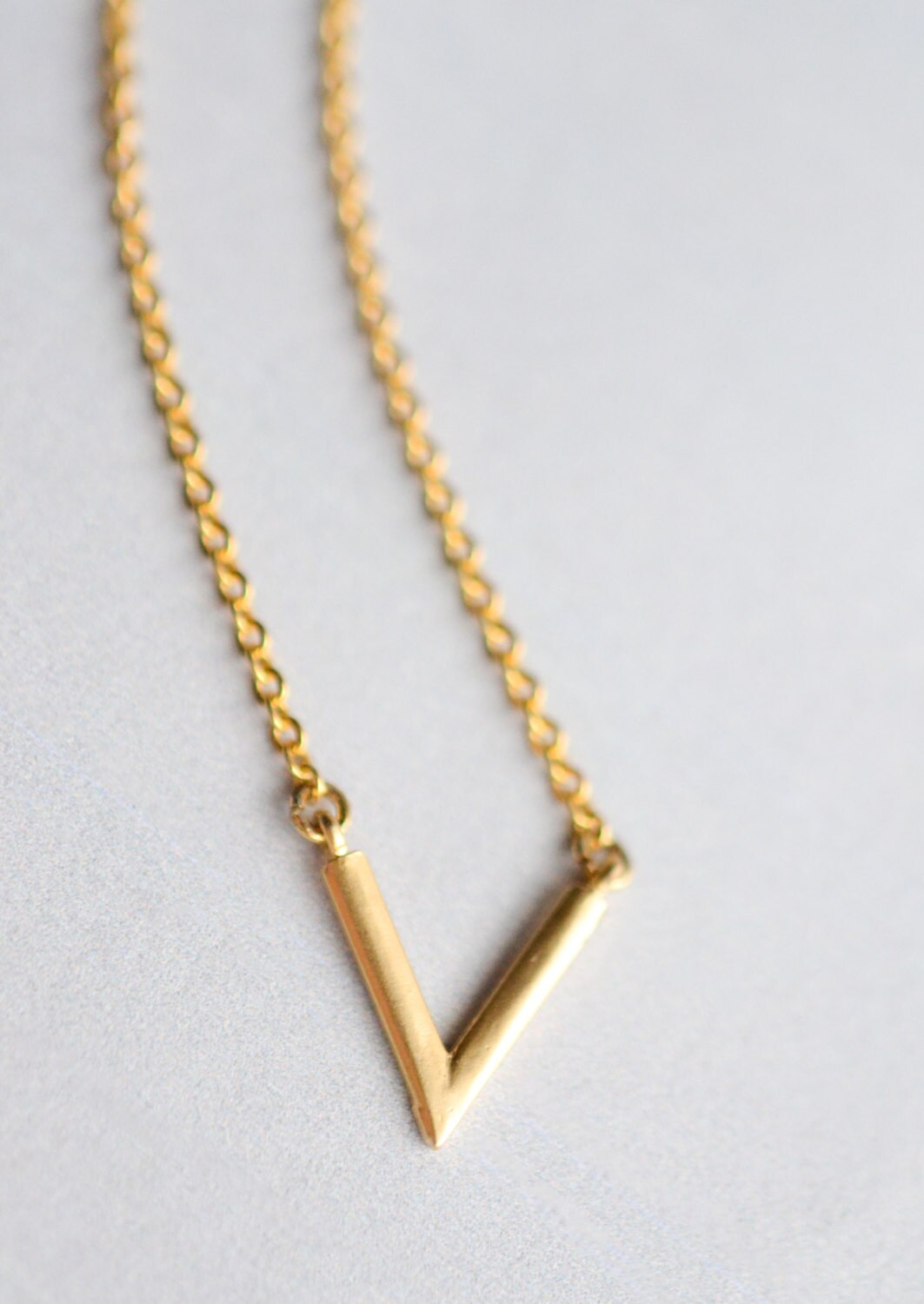 Gold V Necklace // Gold Chevron Necklace  // Simple Gold V Pendant Necklace // GIFT For Her // Geometric // Bridesmaid Gift