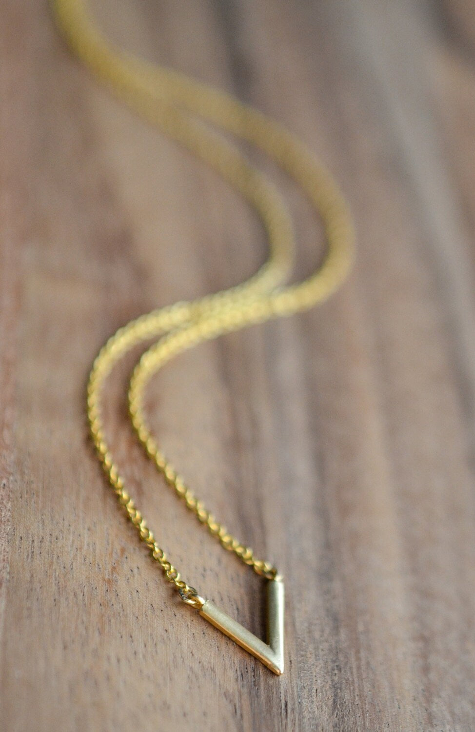 Gold V Necklace // Gold Chevron Necklace  // Simple Gold V Pendant Necklace // GIFT For Her // Geometric // Bridesmaid Gift