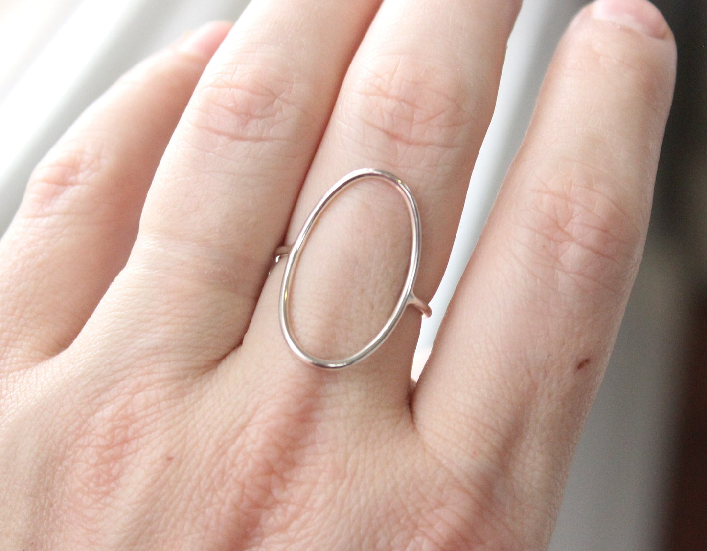 Sterling Silver Open Oval Ring // Oval Ring // Large Oval Ring