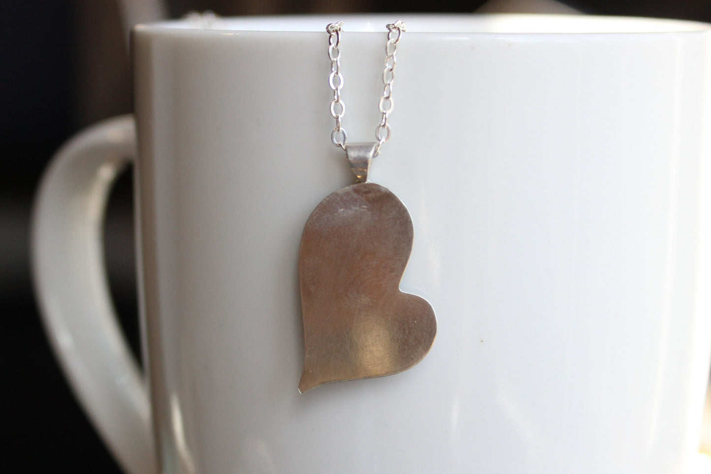 Fingerprint Necklace // Fingerprint Memorial Jewelry in Sterling Silver - Engraved Teardrop Heart Necklace - Custom Mother's Day Gifts