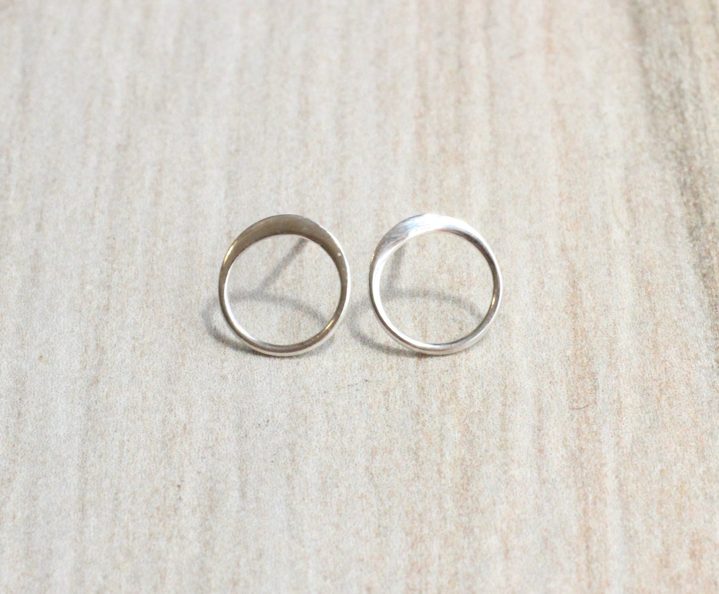 Sterling Silver Circle Stud Earrings // Open Circle Studs // Simple Silver Studs
