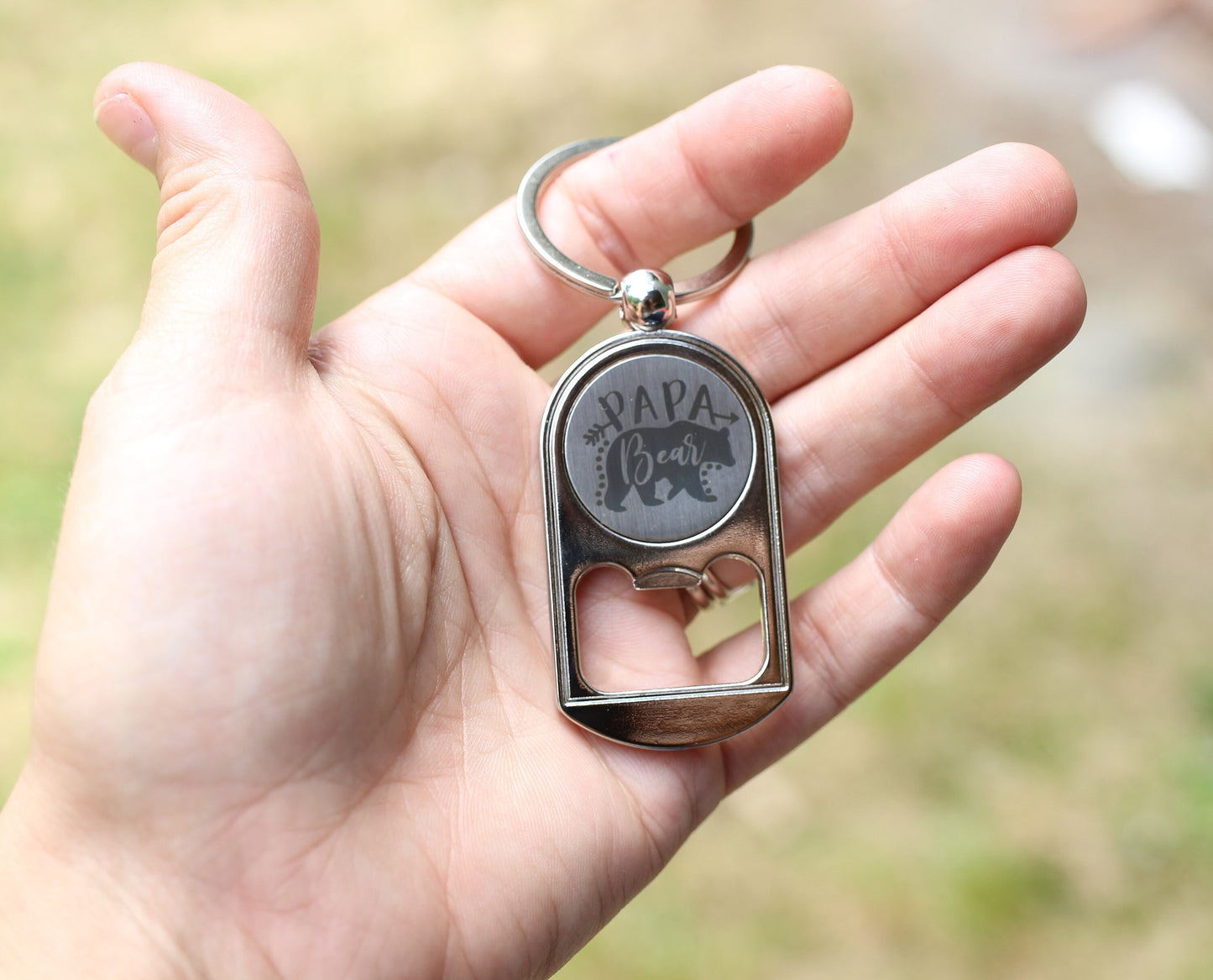 Papa Bear Bottle Opener Keychain // Personalized Keychain // Father's Day Gift // Keychain Accessories // Customizable Keychain
