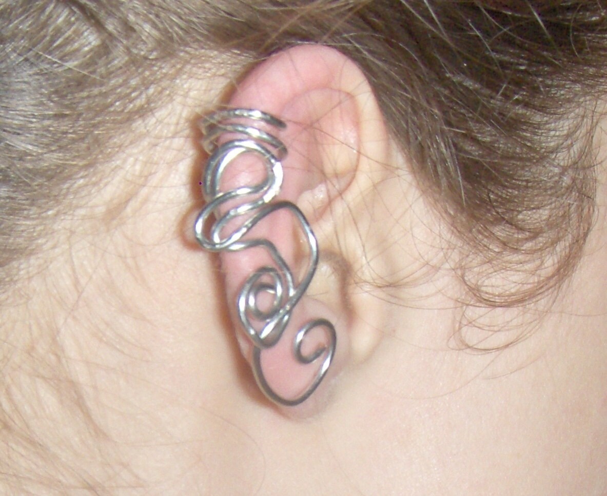 Swirly Silver Ear Cuff - Non pierced