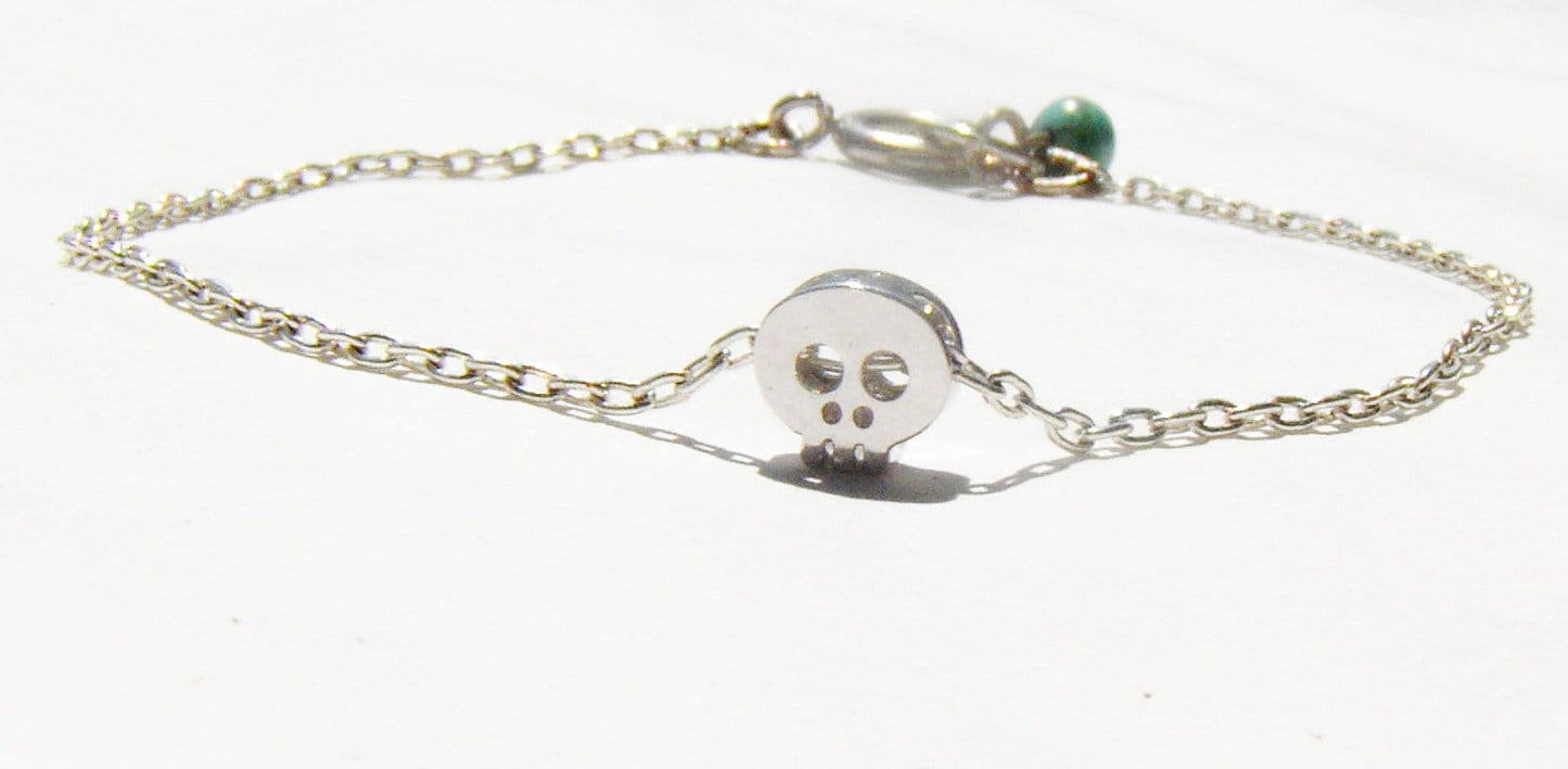 Mini Skull Bracelet in Silver