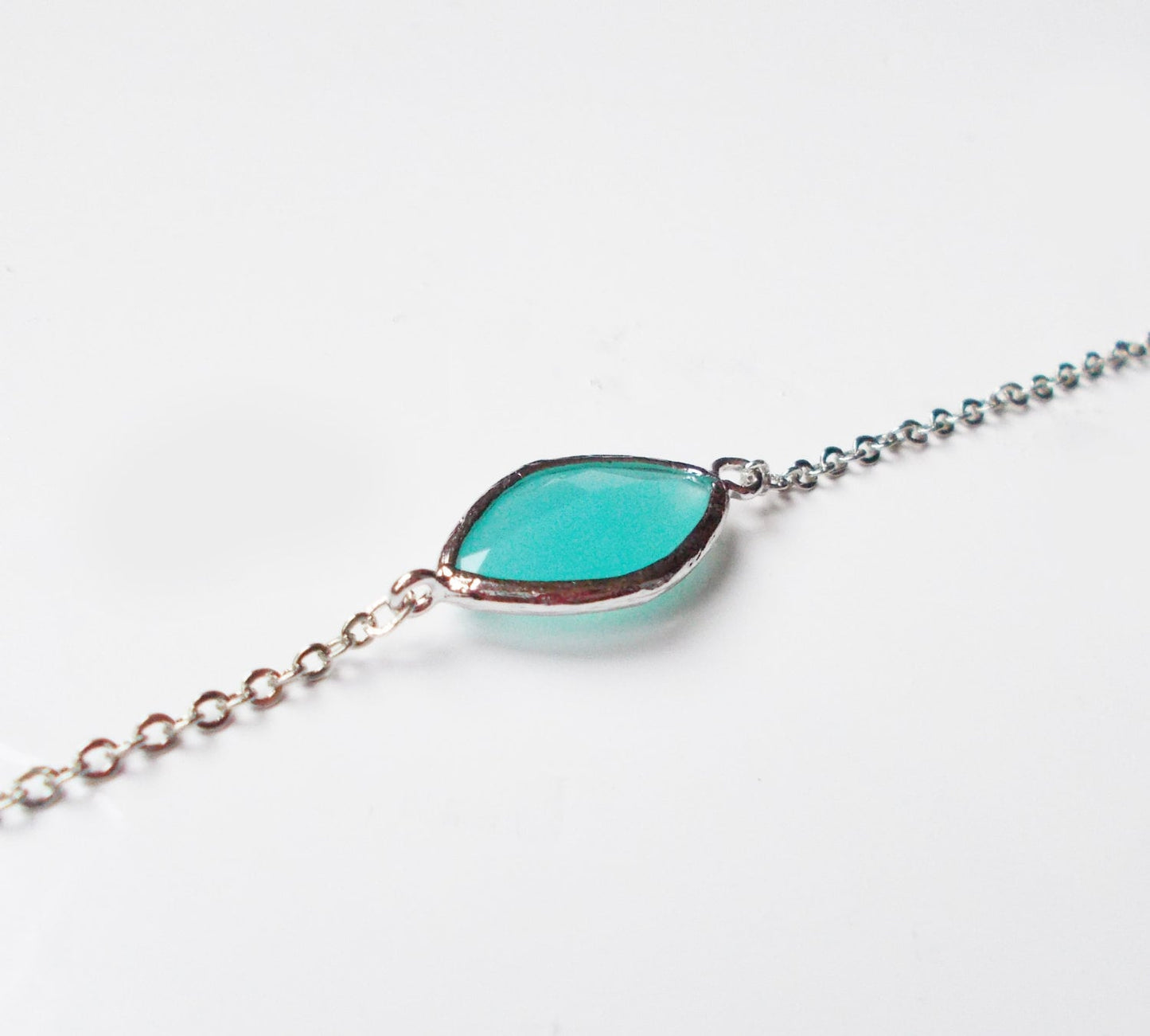 Turquoise Pop Silver Stacking Bracelet- BridesMaid Gift - Gemstone Bracelet- Mint Bracelet