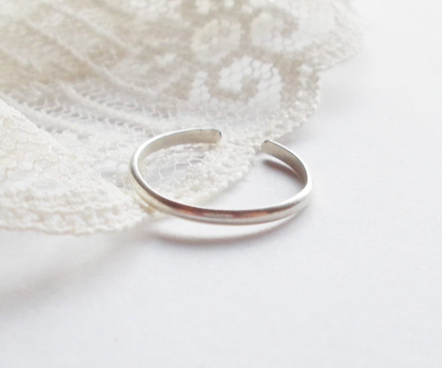 Adjustable Sterling Silver Toe Ring - Simple Toe Ring