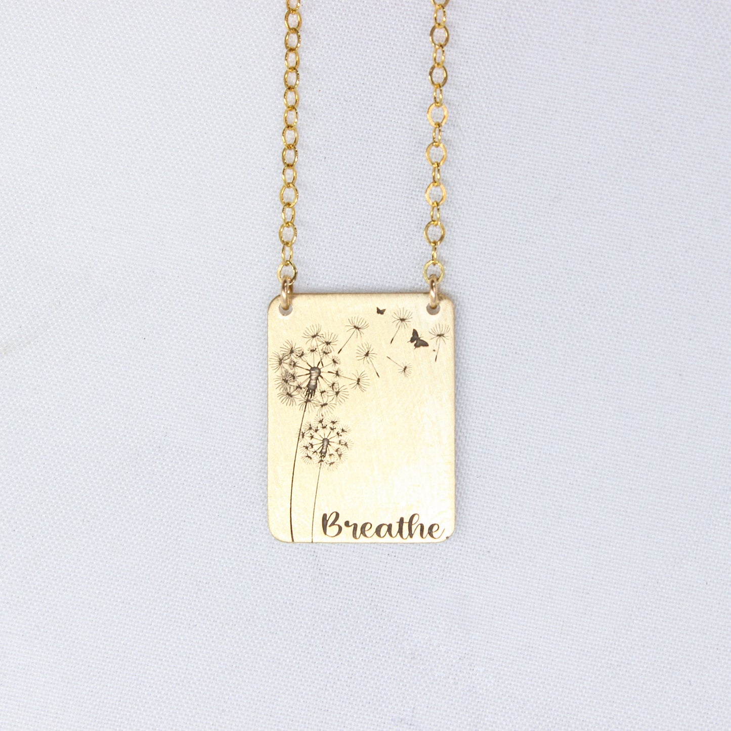 Gold Dandelion Necklace // Personalized Gift for Women // Butterfly Necklace Gift for Mom Handmade Jewelry Unique Jewelry Gift for Her