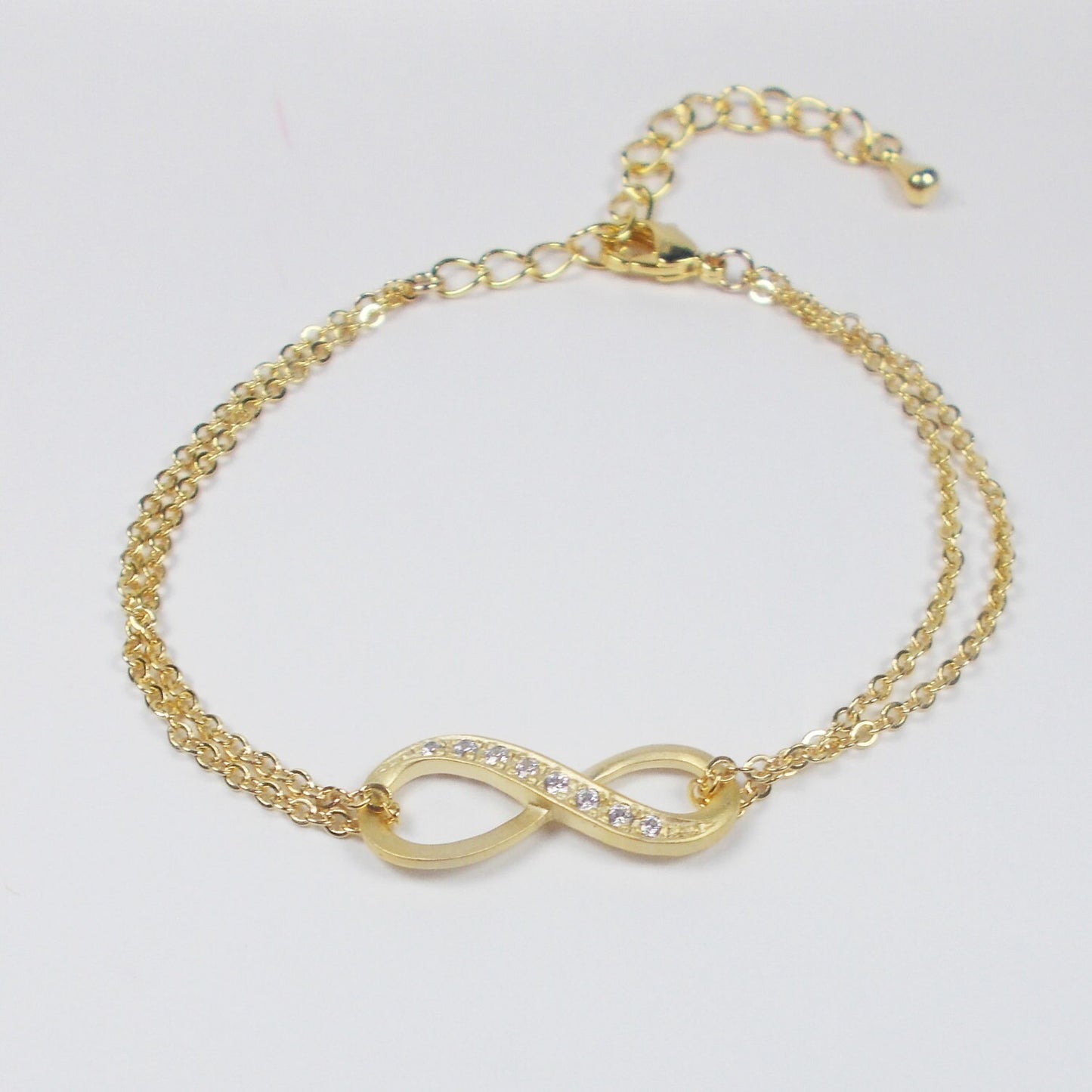Double Strand Gold Infinity Bracelet- Mother's Day Gift Idea - Valentine's Day Gift Idea