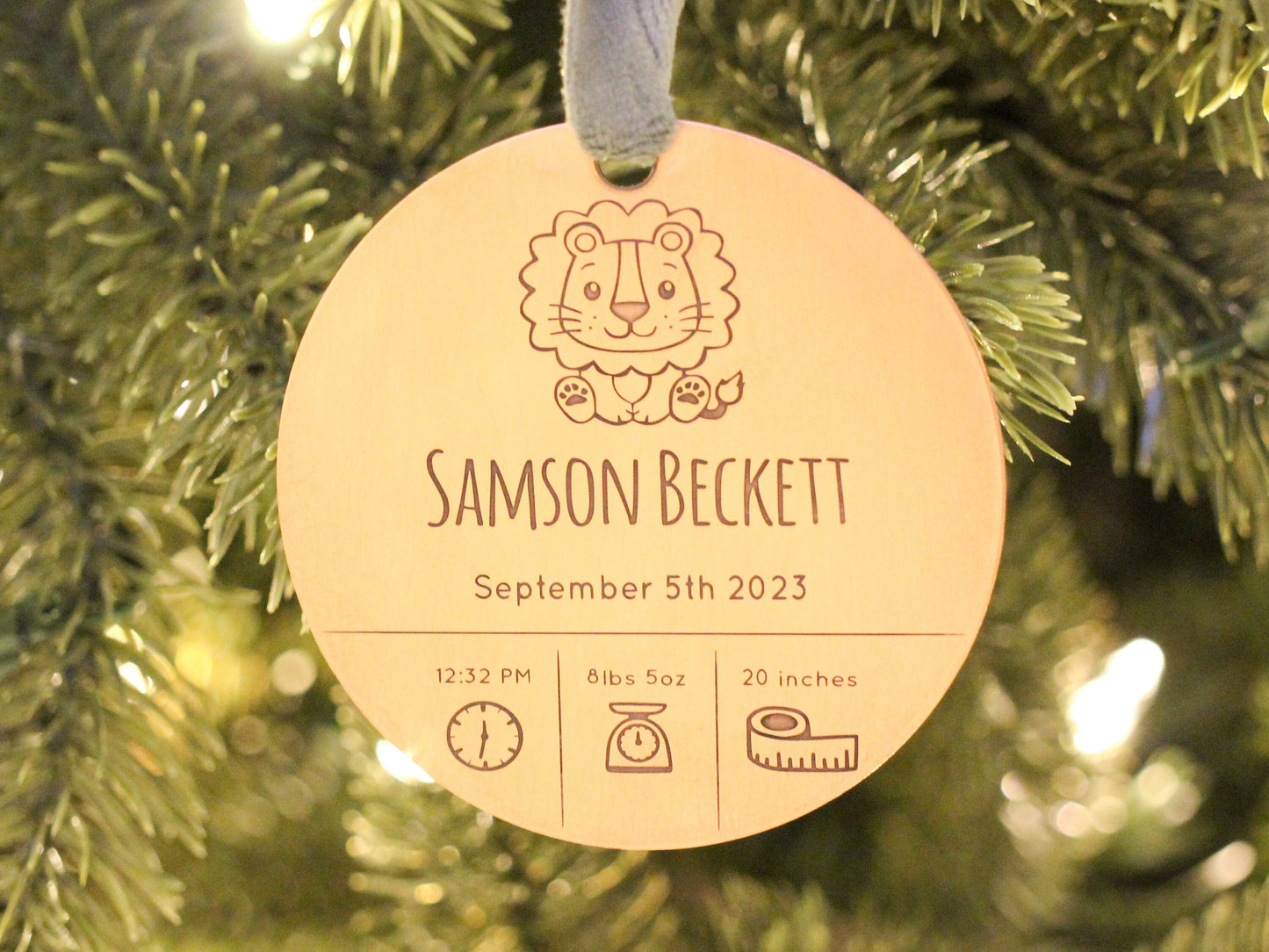 Baby's First Christmas Ornament // Copper Keepsake Christmas Gift for New Mom // Custom Baby Stats Unique Gift