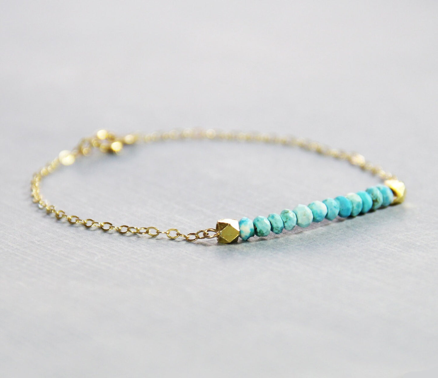 Sleeping Beauty Turquoise and Gold Bracelet - December Birthstone Bracelet - Turquoise Bracelet