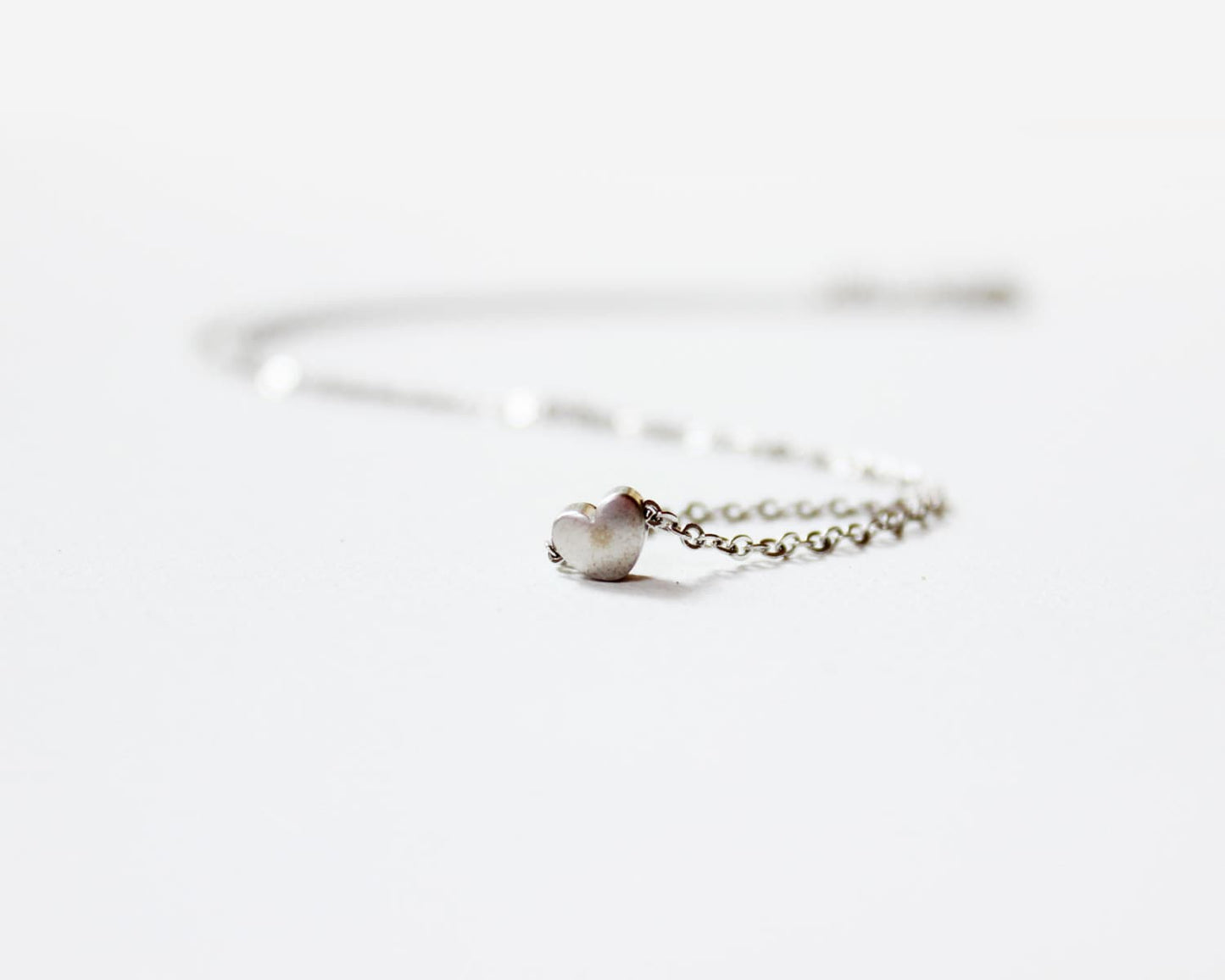 Silver or Gold Mini Heart Necklace - BridesMaid Gift - Gold or Silver Heart Necklace