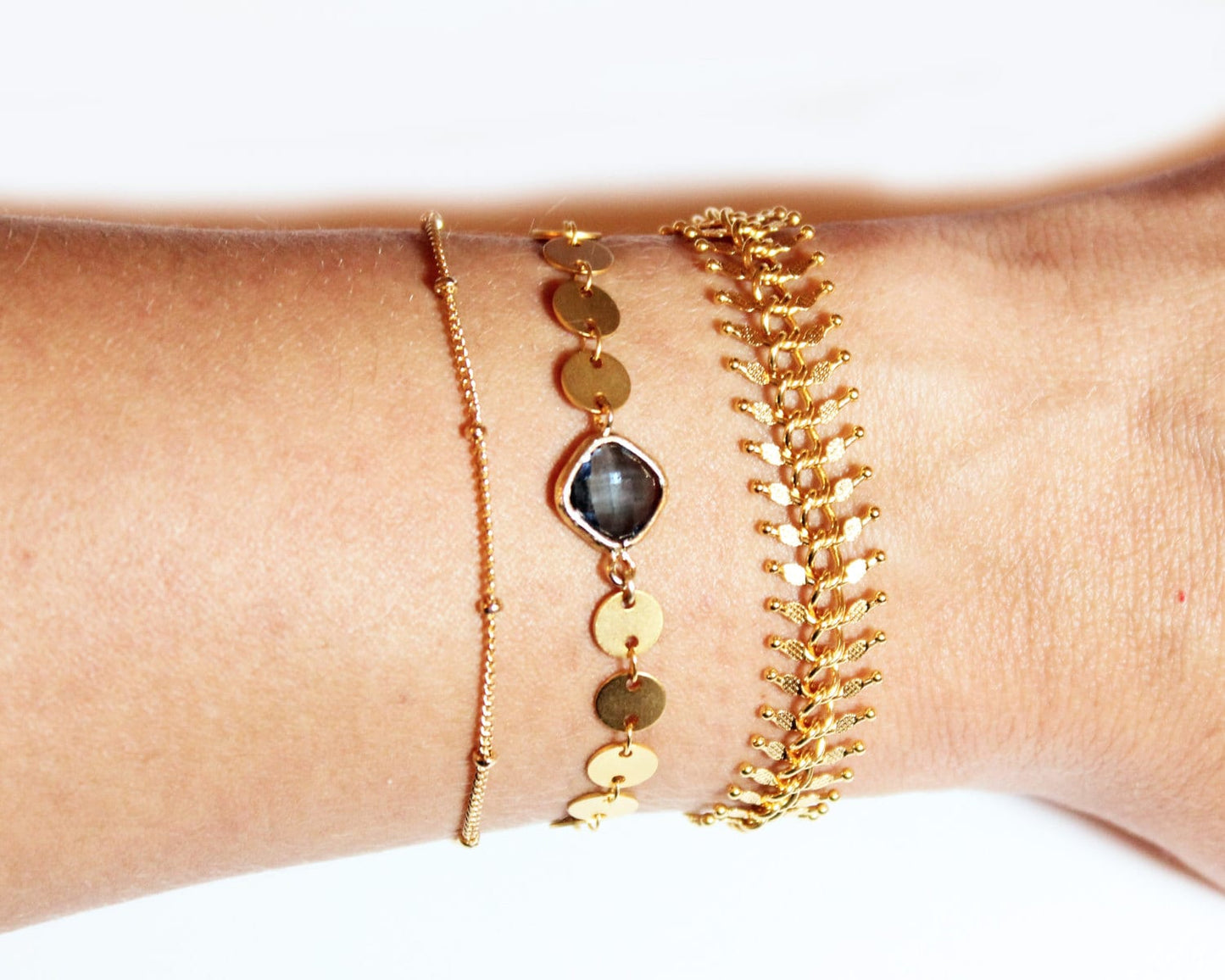 Gold Plated or Gold Filled Stacking Bracelet - BridesMaid Gift - Simple Gold Bracelet - Bead Chain Bracelet - Satellite Chain Bracelet