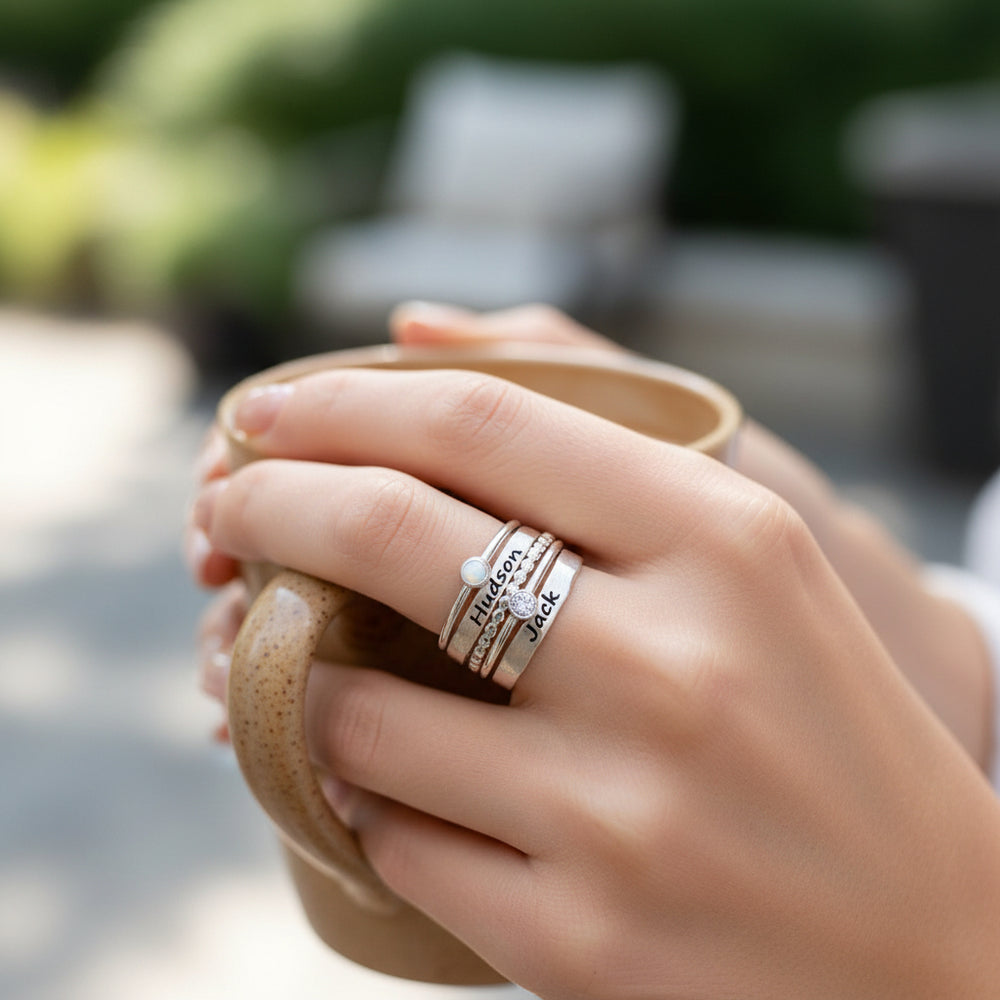 Stackable Rings Engraved Handcrafted Engraved Gifts & Stacking Rings | Custom Designs ...