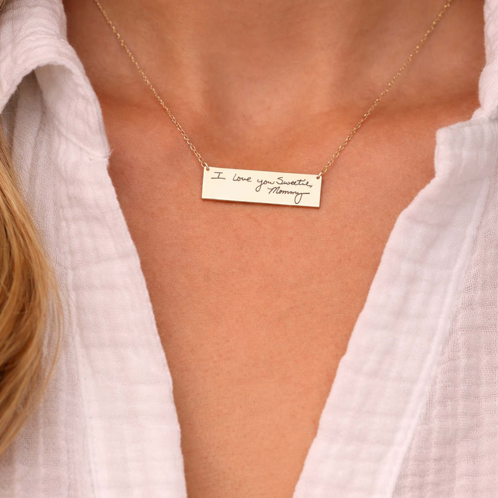 Handwriting Bar Necklace